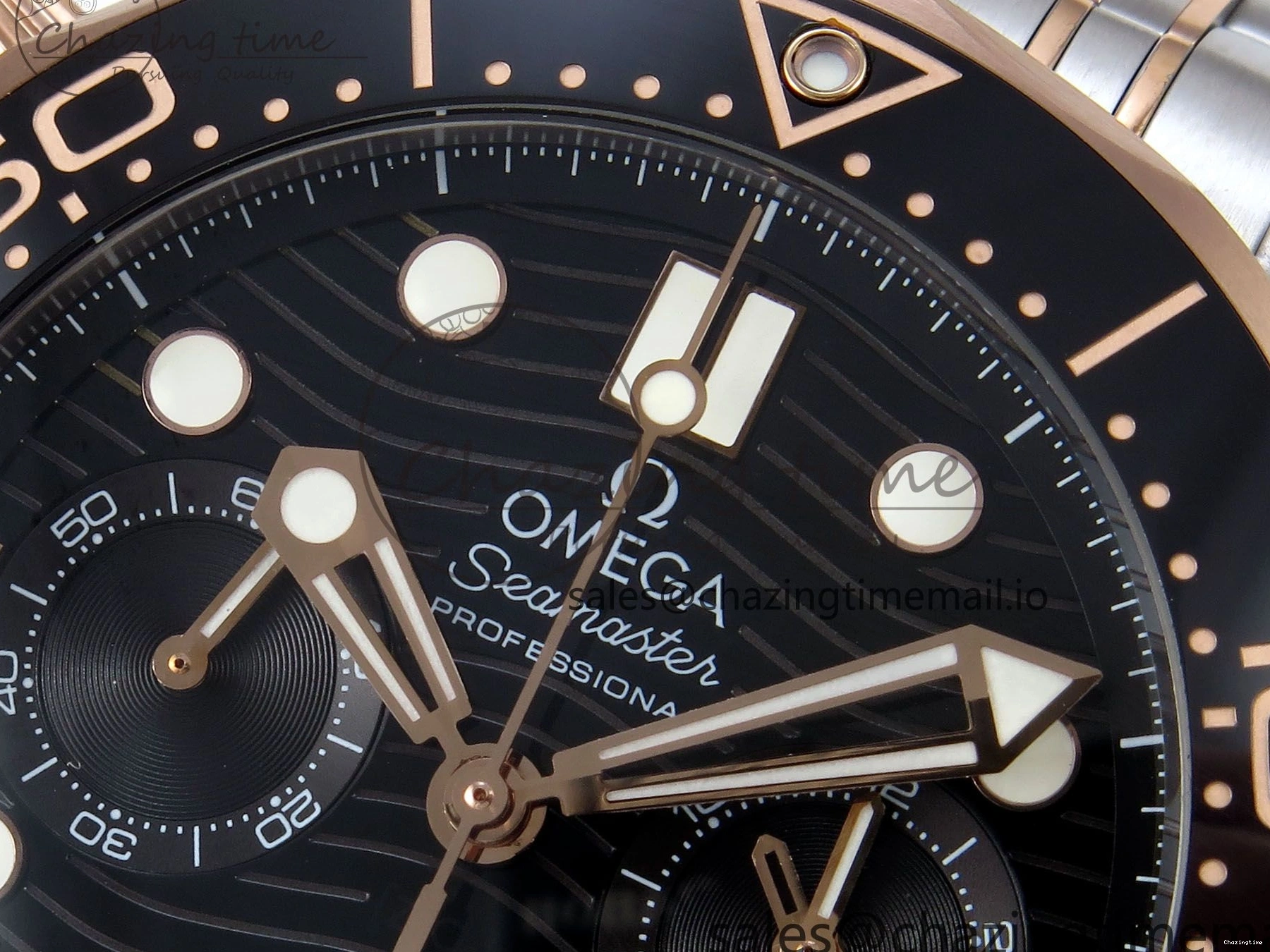 0507 Seamaster 300m Chrono SS YG OMF 1:1 Best Edition Blue Dial on SS YG Bracelet A Popular 7685